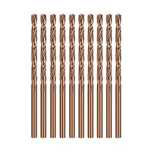 becollo 3/32 inch cobalt drill bit set, m35 jobber length twist drill bits,suitable for drilling in hard metal, stainless steel, cast iron,10 pieces