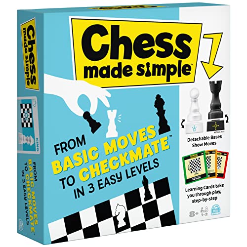 Spin Master Games Chess Made Simple, Beginner Learning Chess Set with Chess Board and Chess Pieces 2-Player Strategy Board Game, for Adults and Kids Ages 8 and up