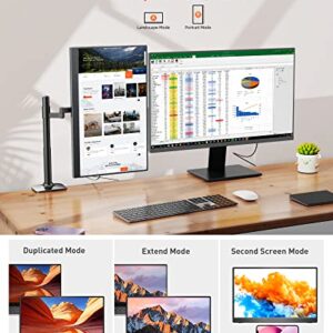 Portable Monitor for Laptop 17.3", FHD 1080P 100% sRGB Travel Monitor for Laptop, Portable Computer IPS Display w/VESA, External Monitor USB-C 60Hz HDR HDMI Portable Screen w/Smart Cover & Speakers