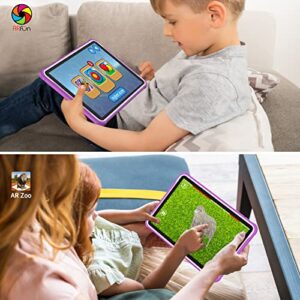 PRITOM Android 10 Go, 10 inch Kids Tablet, Parental Control, 6000mAh, 3G Phone Tablet, Quad Core Processor, 2GB RAM, 32GB ROM, HD IPS Screen, Google Play, YouTube, with Kids-Tablet Case(Purple)