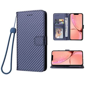 wwaayssxa compatible with iphone 13 6.1 inch wallet case wrist strap lanyard and leather flip card holder stand cell accessories phone cover for iphone13 5g i i-phone i13 iphone13case women men blue