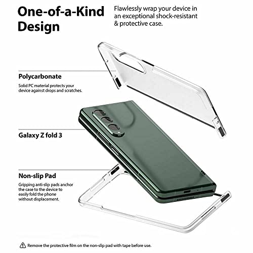 EAXER for Samsung Galaxy Z Fold 3 5G Transparent Hard PC Shockproof Phone Case Cover Non-Yellowing, Hard PC Slim Cases Cover for Samsung Z Fold3 5G, Crystal Clear