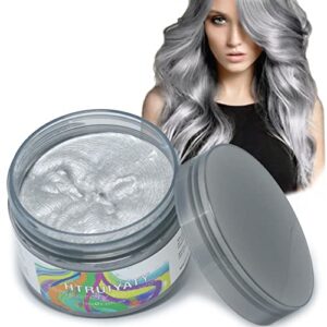 temporary grey hair color wax,natural hair spray color washable for kids women men for dark light hair hairstyle cosplay halloween party christmas diy hairstyle