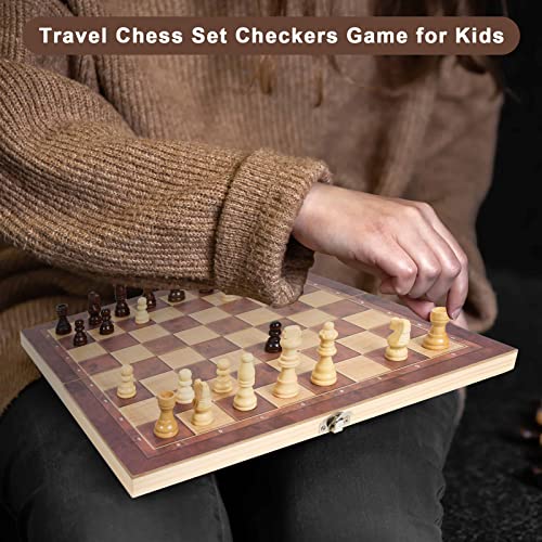 Wooden Chess Set, Chess Sets for Adults Chess Board Set Checkers Board Game - Chess Set for Kids Board Games Travel Chess Set Checkers Game for Kids Chess Sets for Kids