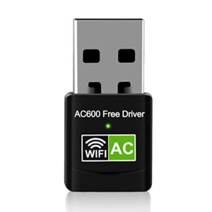 USB WiFi Adapter, 600Mbps Mini Wireless WiFi Network Adapters for Desktop Computer/Notebook PC, Dual Band 5G+2.4G WiFi Dongle Laptop External Network Card for Windows 11/10/8/XP etc, No Need CD Drive