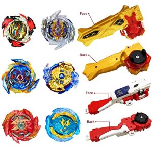 BeyBtatle Battling Top Burst Gyro Toy Set Combat Battling Game 10 Spinning Tops 1 St. Sword Ver Launcher + 2 bidirectional launchers with Portable Storage Box Gift for Kids Children Boys Ages 6+