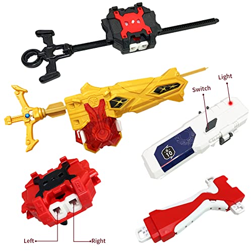 BeyBtatle Battling Top Burst Gyro Toy Set Combat Battling Game 10 Spinning Tops 1 St. Sword Ver Launcher + 2 bidirectional launchers with Portable Storage Box Gift for Kids Children Boys Ages 6+