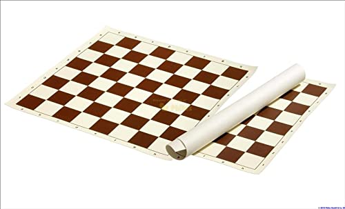 Chess and games shop Muba Standard Vinyl Roll Up Chess Boards Professional Club and Tournament Chess Boards 1.7 Square, Brown