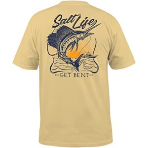 salt life golden hour short sleeve classic fit shirt, golden haze, large