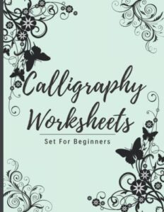 calligraphy set for beginners: calligraphy practice paper hand lettering workbook with each page writing a black background to avoid ink appearing , 120 sheet , 8.5 x 11 inches