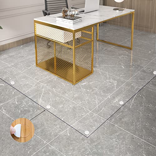 MM MELISEN Glass Floor Mat for Office Chair, Transparent Plastic Non-Skid Waterproof Floor Runners, Indoor/Outdoor Hard Flooring Runner, Heavy Duty Protector, Easy to Cut (55.1x 98.4in/140cm x 250cm)