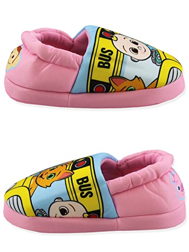 Cocomelon Toddler Girl's Plush Aline Slippers (Pink, 9-10 M US Toddler)