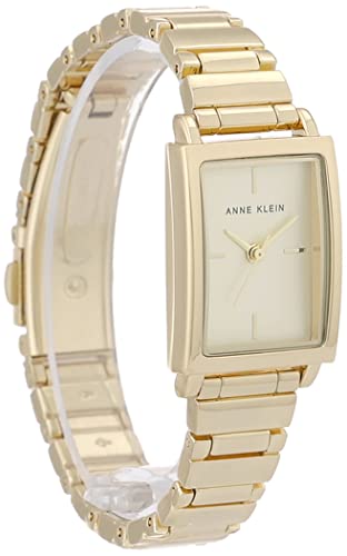 Anne Klein Women's Japanese Quartz Dress Watch with Metal Strap, Gold, 14 (Model: AK/3762CHGB)