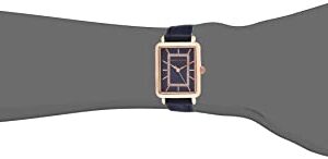 Anne Klein Women's Japanese Quartz Dress Watch with Faux Leather Strap, Blue, 14 (Model: AK/3820RGNV)