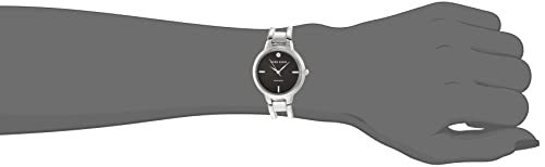 Anne Klein Women's Japanese Quartz Dress Watch with Metal Strap, Silver, 14 (Model: AK/2627BKSV)