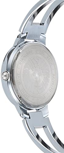 Anne Klein Women's Japanese Quartz Dress Watch with Metal Strap, Silver, 14 (Model: AK/2627BKSV)