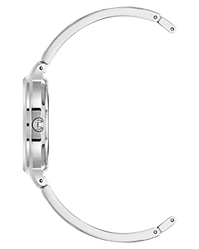 Anne Klein Women's Japanese Quartz Dress Watch with Metal Strap, Silver, 14 (Model: AK/2627BKSV)