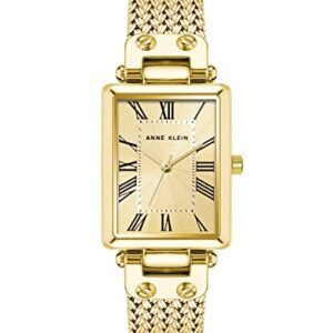 Anne Klein Women's Japanese Quartz Dress Watch with Stainless Steel Strap, Gold, 12 (Model: AK/3882CHGB)