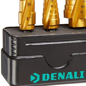 Amazon Brand - Denali 3-Piece Step Drill Bit Set, 1/8-1/2", 3/16-1/2", 3/16-7/8"