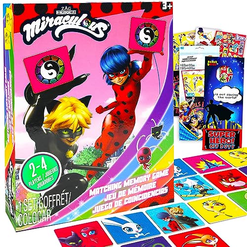 Zagtoon Miraculous Ladybug Memory Game Set Bundle with Miraculous Ladybug Matching miraculous ladybug gifts