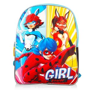 Miraculous Ladybug Backpack Set - Bundle with 15" Miraculous Ladybug School Bag with Miraculous Ladybug Stickers (Miraculous Ladybug School Supplies)