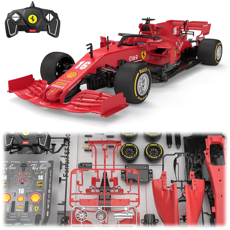 RASTAR RC Car Kits to Build for 1/16 Ferrari F1 Remote Control Car, Build Your Own RC Car Kit, Gift Ideas for 8+, Red