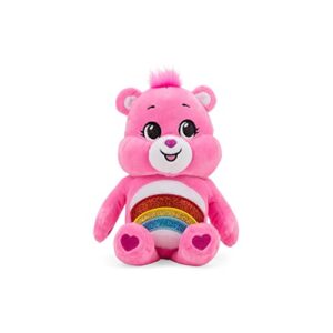 care bears 9" bean plush (glitter belly) - cheer bear - soft huggable material!