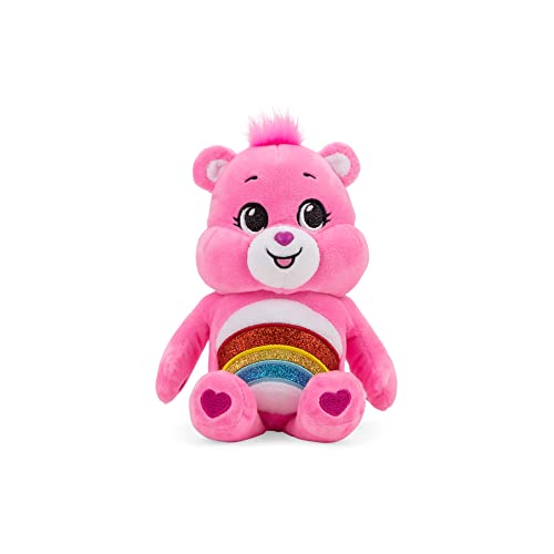 Care Bears 9" Bean Plush (Glitter Belly) - Cheer Bear - Soft Huggable Material!