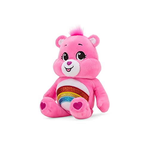 Care Bears 9" Bean Plush (Glitter Belly) - Cheer Bear - Soft Huggable Material!