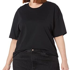 The Drop Women's Lydia Loose Short Sleeve Drop Shoulder Jersey T-Shirt, Black, M