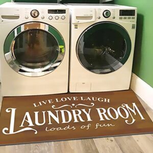 Ukeler Vintage Wood Laundry Room Area Rugs Non Slip Natural Rubber Runner Rug Waterproof Anti Fatigue Kitchen Rug Laundry Room Floor Mat Bathroom Mats 20''×59''