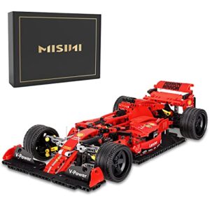 misini 1100pcs technik building blocks racing car formula f1 model,1:10 moc creative building block sports car (red)