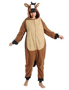 adult horse onesie pajamas animal cosplay homewear sleepwear jumpsuit costume for women men girls boys teens