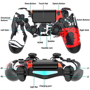 SZDILONG Wireless Controller for PS4 Gamepad Compatible with Playstation 4/Pro/Slim/PC,Double Shock/Bluetooth/Touchpad/Stereo Headphone Jack/Six-axis Motion Control/Charging Cable