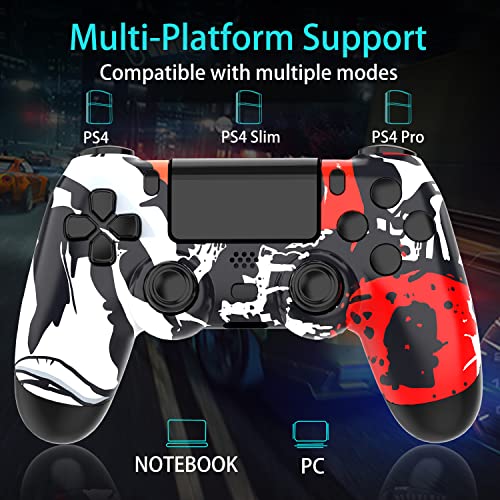 SZDILONG Wireless Controller for PS4 Gamepad Compatible with Playstation 4/Pro/Slim/PC,Double Shock/Bluetooth/Touchpad/Stereo Headphone Jack/Six-axis Motion Control/Charging Cable