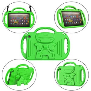 AVAWO Kids Case for Amazon Fire HD 10 & Fire HD 10 Plus Tablet (2021 Release,11th Generation), with Shoulder Strap, Lightweight Shockproof Handle Kids Case for Fire HD 10 2021 Tablet, Green