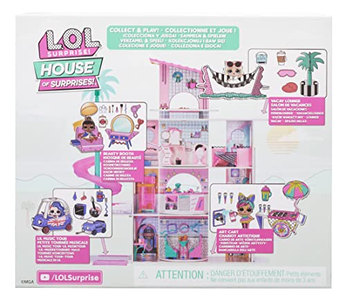 L.O.L. Surprise! OMG House of Surprises Beauty Booth Playset with Her Majesty Collectible Doll and 8 Surprises, Dollhouse Accessories, Holiday Toy, Great Gift for Kids Ages 4 5 6+ Years & Collectors