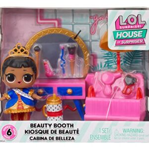 L.O.L. Surprise! OMG House of Surprises Beauty Booth Playset with Her Majesty Collectible Doll and 8 Surprises, Dollhouse Accessories, Holiday Toy, Great Gift for Kids Ages 4 5 6+ Years & Collectors