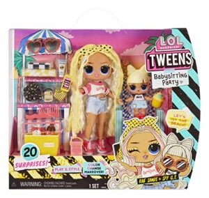l.o.l. surprise! tweens babysitting beach party with 20 surprises including color change features and 2 dolls – great gift for kids ages 4+, multicolor