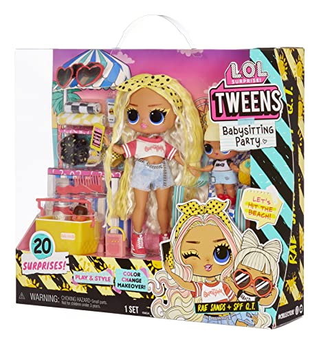 L.O.L. Surprise! Tweens Babysitting Beach Party with 20 Surprises Including Color Change Features and 2 Dolls – Great Gift for Kids Ages 4+, Multicolor