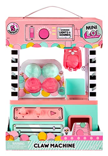 L.O.L. Surprise! Minis Claw Machine Playset with 5 Surprises with Lights & Exclusive LOL Mini Family, Holiday Toy Great Gift for Kids Girls Boys Ages 4 5 6+ Years Old & Collectors