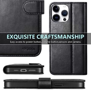 JOYSIDEA iPhone 13 Pro Wallet Case, Luxury Leather Phone Case with Card Holder, iPhone 13Pro Phone Case with Magnetic, Stand, Shockproof Cover for iPhone 13 Pro 6.1 inch, Black