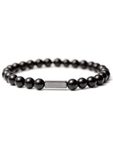 yjjelt black onyx bead bracelet 6mm black beaded stone bracelet for men women