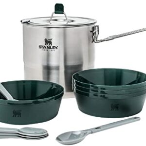 Stanley Adventure 4-Person Cookset, 11-Piece Camping Cooking Kit with 2.6 Quart Stainless Steel Pot and Utensils