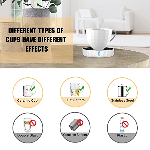 Coffee Mug Warmer, Smart Coffee Warmers for Office Home Desk Use, Smart Cup Warmer Thermostat Coaster for Hot Coffee Tea Espresso Candle Wax Milk with Gravity Switch