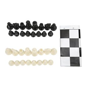 SPYMINNPOO Chess Set,32 Plastic Medieval Chess Pieces Foldable Roll-Up Chess Board International Chess Game Portable Travel Chess Board Game Sets Leisure Sports