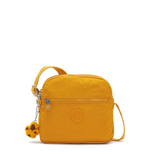 Kipling Womens WomenÂ’s Keefe Bag, Lightweight Everyday Purse, Nylon Shoulder Crossbody Bag, Warm Yellow Tonal, 8.75 L x 7.75 H 5 D US