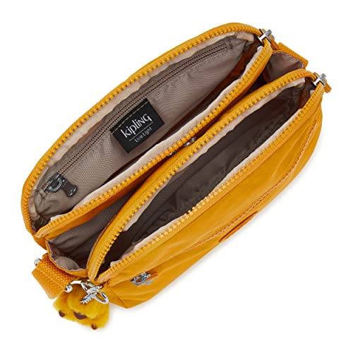 Kipling Womens WomenÂ’s Keefe Bag, Lightweight Everyday Purse, Nylon Shoulder Crossbody Bag, Warm Yellow Tonal, 8.75 L x 7.75 H 5 D US