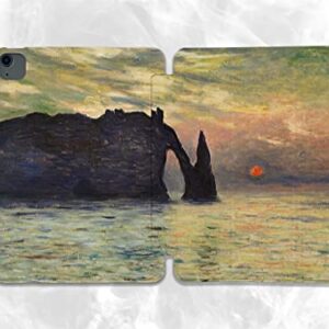 Claude Monet Sunset at Etretat case Compatible with iPad Mini Air Pro 7.9 8.3 9.7 10.2 10.9 11 12.9 inch Pattern Cover New 2022 2021 Trifold Stand 3 4 5 6 7 8 9 Generation (8.3 Mini 6)