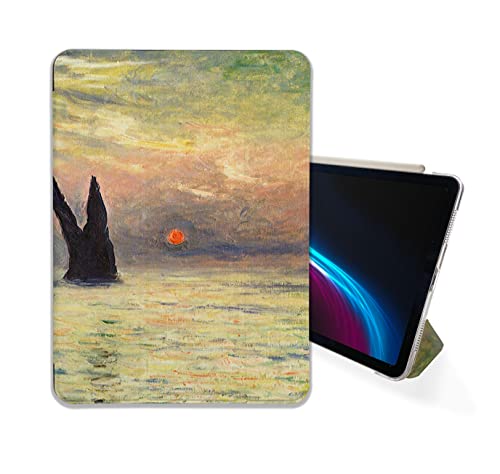 Claude Monet Sunset at Etretat case Compatible with iPad Mini Air Pro 7.9 8.3 9.7 10.2 10.9 11 12.9 inch Pattern Cover New 2022 2021 Trifold Stand 3 4 5 6 7 8 9 Generation (8.3 Mini 6)